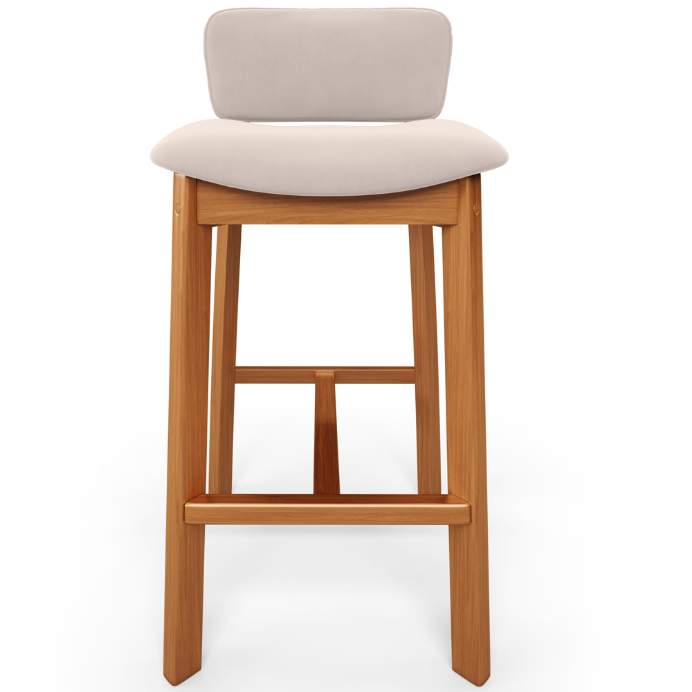 Banqueta Alta Para Cozinha Sala de Jantar Bar Dara L02 Suede Bege - Lyam Decor