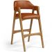 Banqueta Alta Para Cozinha Sala de Jantar Bar Suran L02 Couríssimo Camel - Lyam Decor