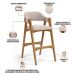 Banqueta Alta Para Cozinha Sala de Jantar Bar Suran L02 Suede Bege - Lyam Decor