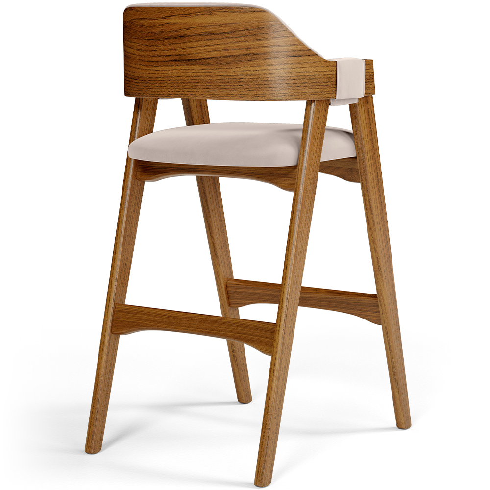Banqueta Alta Para Cozinha Sala de Jantar Bar Suran L02 Suede Bege - Lyam Decor