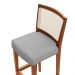 Banqueta Alta Para Cozinha Sala de Jantar Encosto em Tela Branco Zion L02 Linho Cinza - Lyam Decor