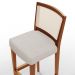 Banqueta Alta Para Cozinha Sala de Jantar Encosto em Tela Branco Zion L02 Linho Cru - Lyam Decor
