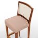 Banqueta Alta Para Cozinha Sala de Jantar Encosto em Tela Branco Zion L02 Linho Rosê - Lyam Decor