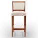 Banqueta Alta Para Cozinha Sala de Jantar Encosto em Tela Branco Zion L02 Suede Bege - Lyam Decor