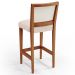 Banqueta Alta Para Cozinha Sala de Jantar Encosto em Tela Branco Zion L02 Suede Bege - Lyam Decor