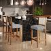 Banqueta Alta Para Cozinha Sala de Jantar Encosto em Tela Branco Zion L02 Suede Cinza - Lyam Decor