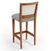 Banqueta Alta Para Cozinha Sala de Jantar Encosto em Tela Branco Zion L02 Suede Cinza - Lyam Decor