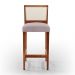 Banqueta Alta Para Cozinha Sala de Jantar Encosto em Tela Branco Zion L02 Suede Rosê - Lyam Decor