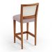 Banqueta Alta Para Cozinha Sala de Jantar Encosto em Tela Branco Zion L02 Suede Rosê - Lyam Decor