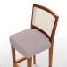 Banqueta Alta Para Cozinha Sala de Jantar Encosto em Tela Branco Zion L02 Suede Rosê - Lyam Decor