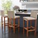 Banqueta Alta Para Cozinha Sala de Jantar Fixa Alya L02 Linho Bege - Lyam Decor