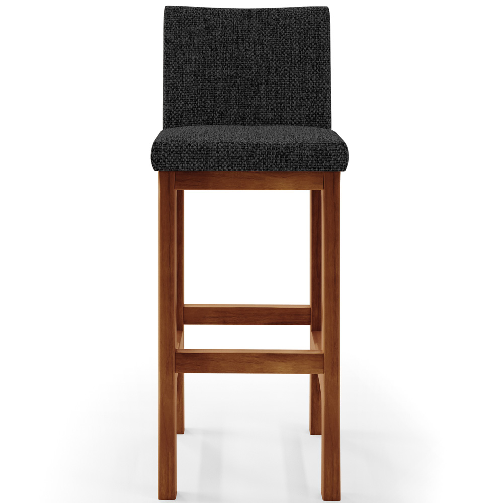 Banqueta Alta Para Cozinha Sala de Jantar Fixa Alya L02 Linho Chumbo - Lyam Decor