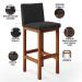 Banqueta Alta Para Cozinha Sala de Jantar Fixa Alya L02 Linho Chumbo - Lyam Decor