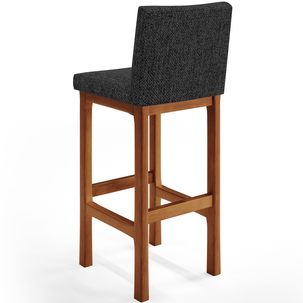 Banqueta Alta Para Cozinha Sala de Jantar Fixa Alya L02 Linho Chumbo - Lyam Decor