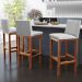 Banqueta Alta Para Cozinha Sala de Jantar Fixa Alya L02 Linho Cinza - Lyam Decor
