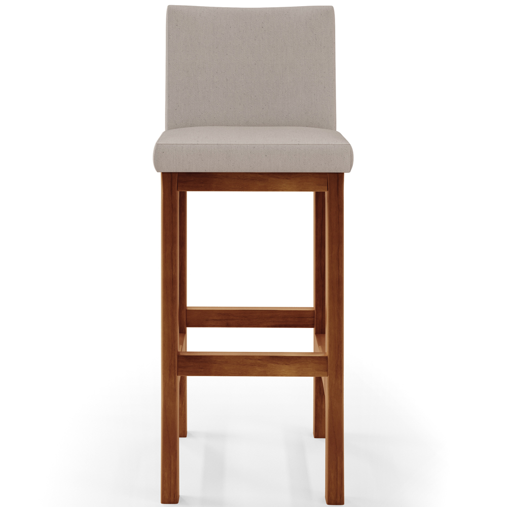 Banqueta Alta Para Cozinha Sala de Jantar Fixa Alya L02 Linho Cru - Lyam Decor