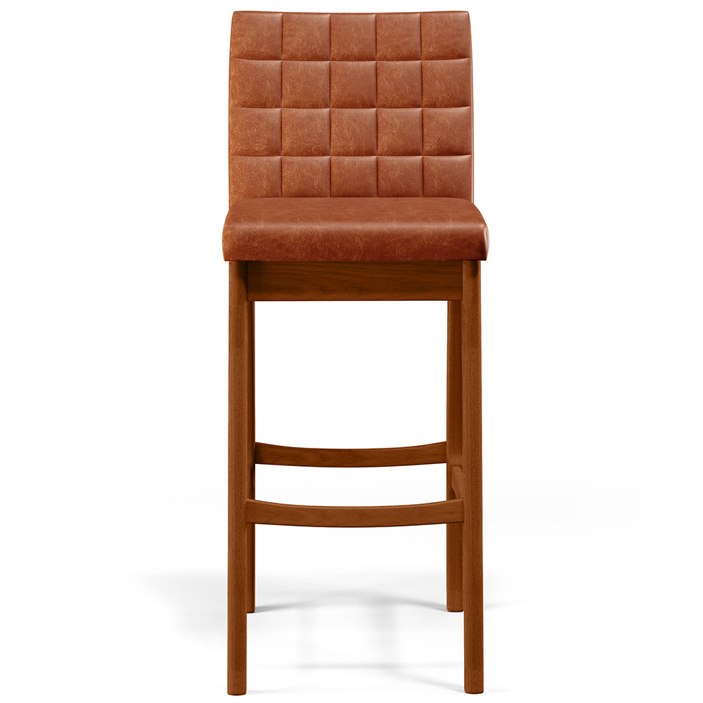 Banqueta Alta Para Cozinha Sala de Jantar Fixa Mila B04 Couríssimo Camel - Lyam Decor