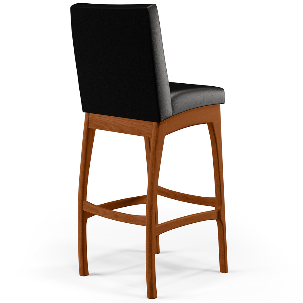 Banqueta Alta Para Cozinha Sala de Jantar Fixa Mila B04 Couríssimo Preto - Lyam Decor