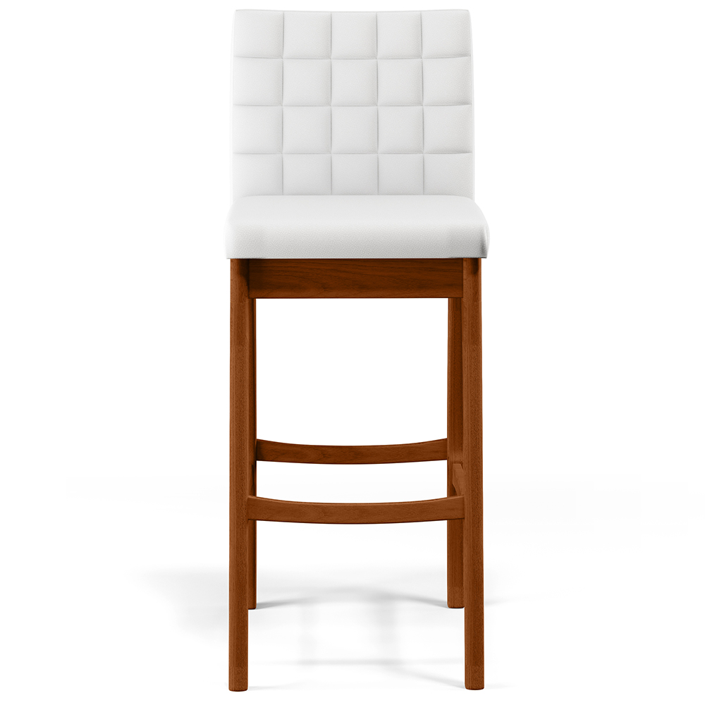 Banqueta Alta Para Cozinha Sala de Jantar Fixa Mila B04 Facto Branco Fosco - Lyam Decor