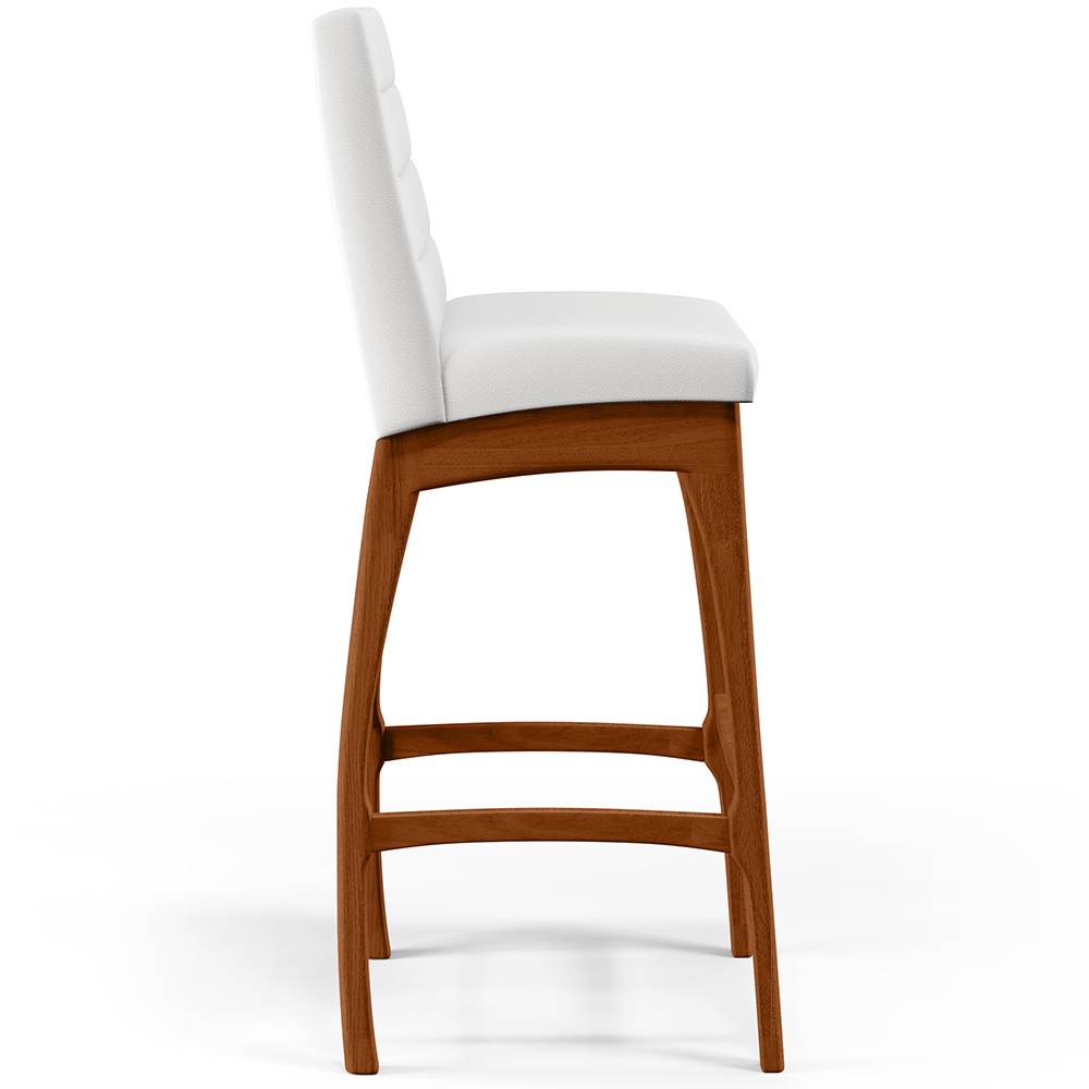 Banqueta Alta Para Cozinha Sala de Jantar Fixa Mila B04 Facto Branco Fosco - Lyam Decor