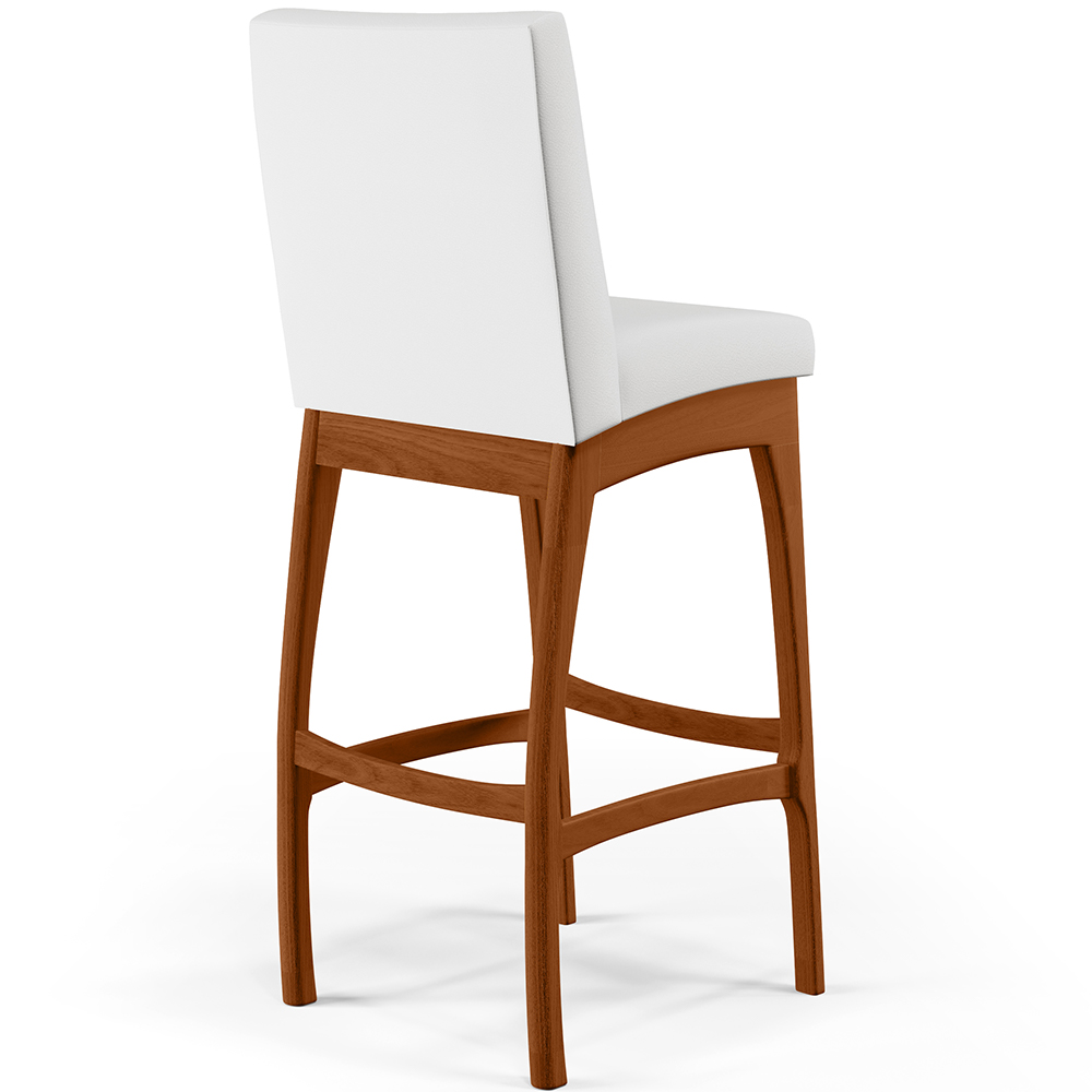 Banqueta Alta Para Cozinha Sala de Jantar Fixa Mila B04 Facto Branco Fosco - Lyam Decor