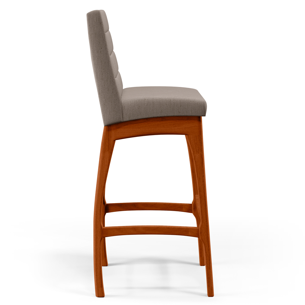 Banqueta Alta Para Cozinha Sala de Jantar Fixa Mila B04 Linho Bege - Lyam Decor