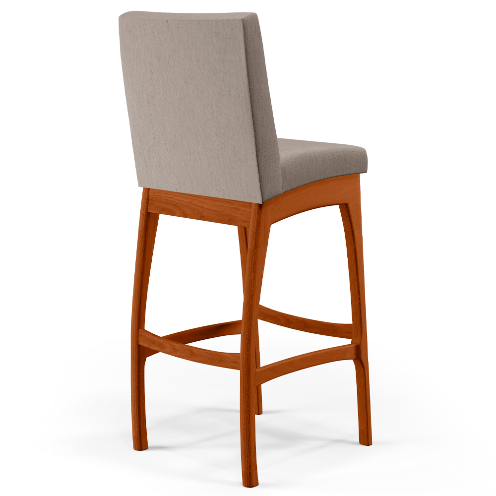 Banqueta Alta Para Cozinha Sala de Jantar Fixa Mila B04 Linho Bege - Lyam Decor