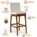 Banqueta Alta Para Cozinha Sala de Jantar Fixa Mila B04 Linho Champagne - Lyam Decor