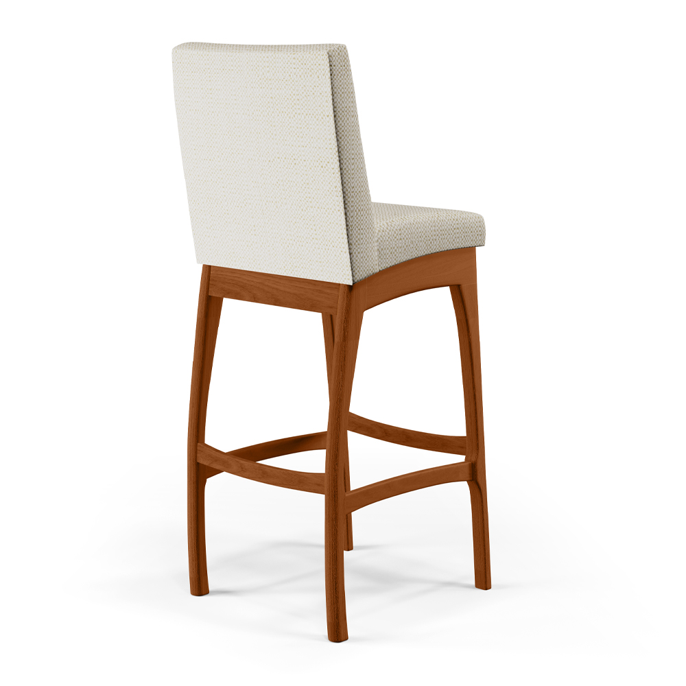 Banqueta Alta Para Cozinha Sala de Jantar Fixa Mila B04 Linho Champagne - Lyam Decor