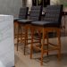 Banqueta Alta Para Cozinha Sala de Jantar Fixa Mila B04 Linho Chumbo - Lyam Decor