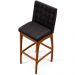 Banqueta Alta Para Cozinha Sala de Jantar Fixa Mila B04 Linho Chumbo - Lyam Decor