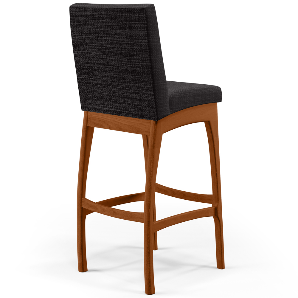 Banqueta Alta Para Cozinha Sala de Jantar Fixa Mila B04 Linho Chumbo - Lyam Decor