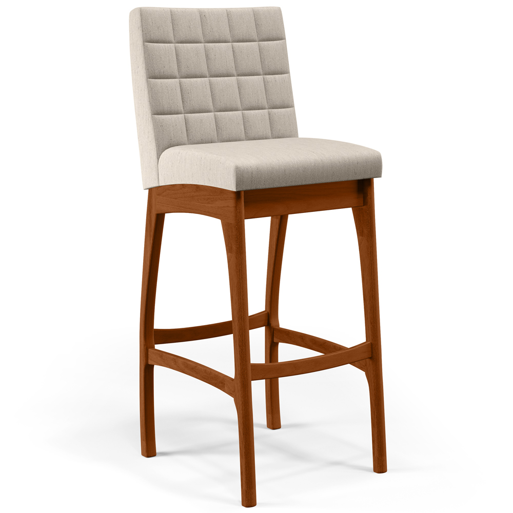 Banqueta Alta Para Cozinha Sala de Jantar Fixa Mila B04 Linho Cru - Lyam Decor