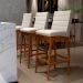 Banqueta Alta Para Cozinha Sala de Jantar Fixa Mila B04 Linho Cru - Lyam Decor