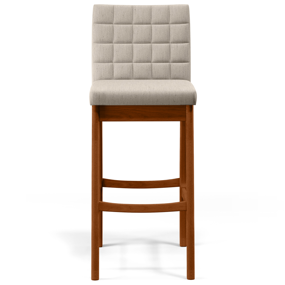 Banqueta Alta Para Cozinha Sala de Jantar Fixa Mila B04 Linho Cru - Lyam Decor