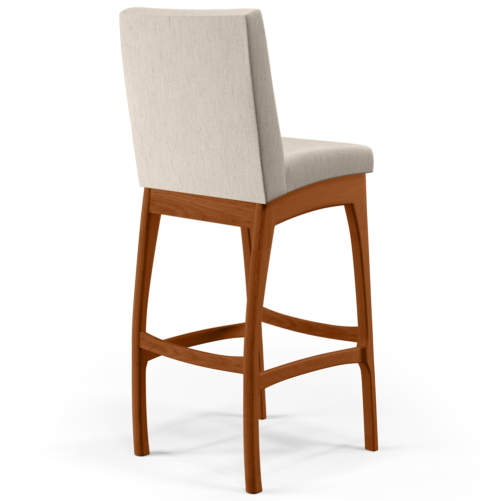 Banqueta Alta Para Cozinha Sala de Jantar Fixa Mila B04 Linho Cru - Lyam Decor