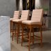 Banqueta Alta Para Cozinha Sala de Jantar Fixa Mila B04 Linho Rosê - Lyam Decor