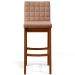 Banqueta Alta Para Cozinha Sala de Jantar Fixa Mila B04 Linho Rosê - Lyam Decor
