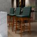 Banqueta Alta Para Cozinha Sala de Jantar Fixa Mila B04 Linho Verde Musgo - Lyam Decor