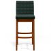 Banqueta Alta Para Cozinha Sala de Jantar Fixa Mila B04 Linho Verde Musgo - Lyam Decor