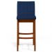 Banqueta Alta Para Cozinha Sala de Jantar Fixa Mila B04 Suede Azul Marinho - Lyam Decor