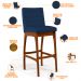 Banqueta Alta Para Cozinha Sala de Jantar Fixa Mila B04 Suede Azul Marinho - Lyam Decor