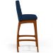 Banqueta Alta Para Cozinha Sala de Jantar Fixa Mila B04 Suede Azul Marinho - Lyam Decor
