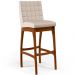 Banqueta Alta Para Cozinha Sala de Jantar Fixa Mila B04 Suede Bege - Lyam Decor