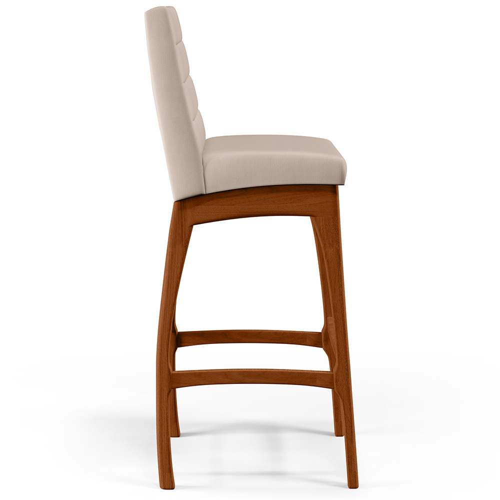 Banqueta Alta Para Cozinha Sala de Jantar Fixa Mila B04 Suede Bege - Lyam Decor