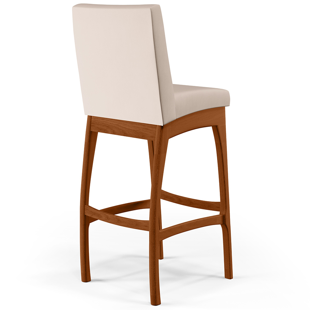 Banqueta Alta Para Cozinha Sala de Jantar Fixa Mila B04 Suede Bege - Lyam Decor