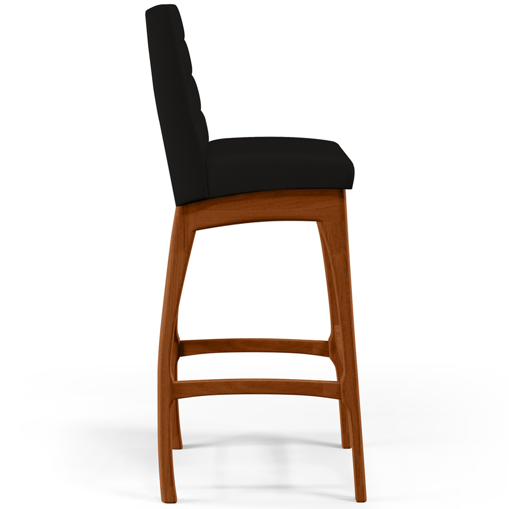 Banqueta Alta Para Cozinha Sala de Jantar Fixa Mila B04 Suede Preto - Lyam Decor