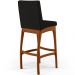 Banqueta Alta Para Cozinha Sala de Jantar Fixa Mila B04 Suede Preto - Lyam Decor