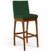 Banqueta Alta Para Cozinha Sala de Jantar Fixa Mila B04 Suede Verde Musgo - Lyam Decor