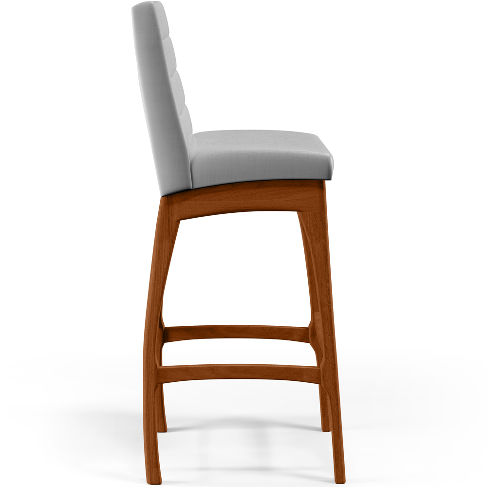 Banqueta Alta Para Cozinha Sala de Jantar Fixa Mila L02 Facto Cinza Metalizado - Lyam Decor